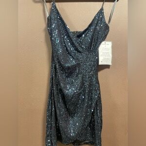 New NWT B Darlin Black size small Sequin Mini Dress cocktail